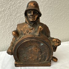 Vintage Pilot Life Insurance Co. Sailor Bank Copper Finish Cast Metal 1930s