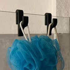 2pcs Portable Bathroom Hooks for Glass Doors, Towel & Robe Holders