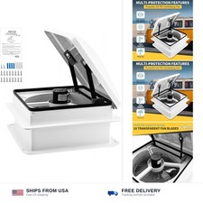 14  RV Roof Vent Fan 4 Speed Reversible - 12V Bathroom Ventilation Fan - Delu...