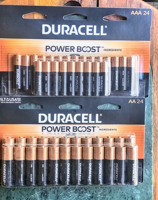 #ad One Pack Each: Duracell 24 AAA amp; 24 AA Power Boost Alkaline Batteries 48 Total $29.85