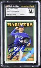 BRYCE MILLER SIGNED 2023 TOPPS UPDATE ROOKIE CARD #88US-37 CGC AU JSA 10 AUTO