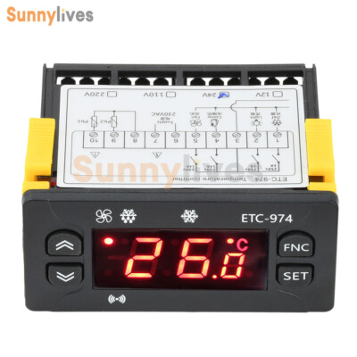 DC12V 24V AC110V 220V Digital Temperature Controller Thermostat LCD Display