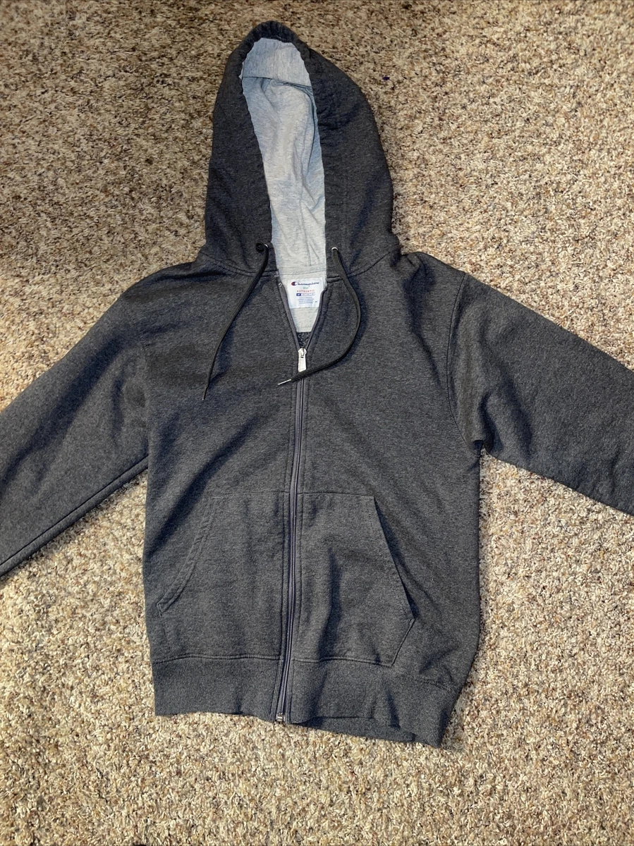 Vintage Champion Gray Hoodie Sweatshirt Full Zip RN#15763