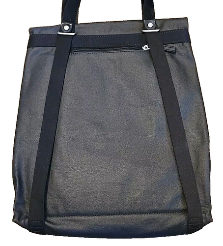 Qwstion Small Tote Bag Backpack Organic Jet Black Coated Canvas Germany - Picture 5 of 8