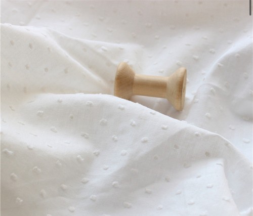 Cotton Fabric Off-White Color 57’’ Wide Swiss Dot Fabric - Picture 2 of 8