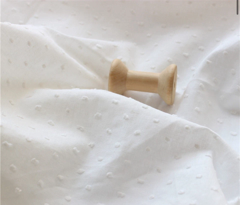 Tela de algodón color blanco roto 57’’ ancho tela de punto suizo Foto 2 de 4