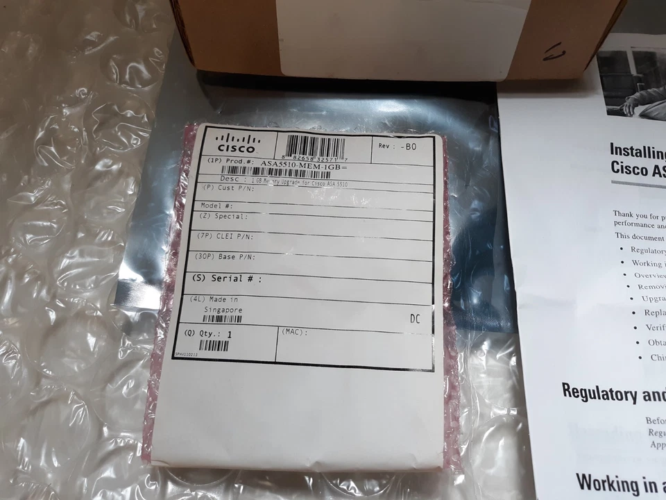 Genuine Cisco ASA5510-MEM-1GB Memory Upgrade for Cisco ASA 5510 *NEW* - Image 3 of 3