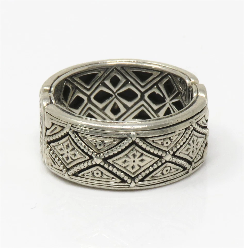 Anillo de banda ancha de 10 mm de plata de ley 925 Konstantino NYJEWEL Foto 3 de 4
