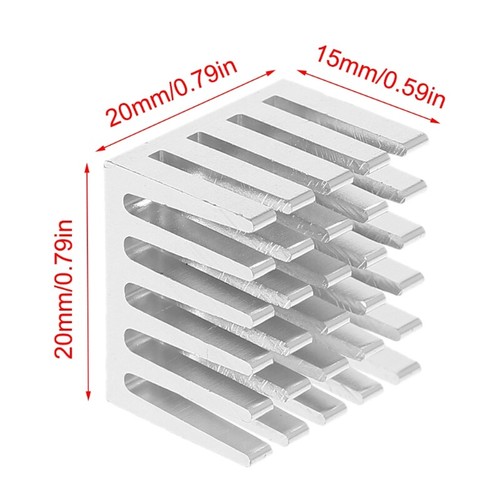 5pcs Aluminum Heatsink Kit 20x20x15mm Thermal Cooler Radiator Heat Sink for CPU - Afbeelding 7 van 8