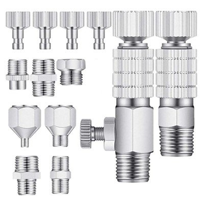 15X Airbrush Adapter Kit Spray Gun Including 1/8 inch Male And Female Connectors