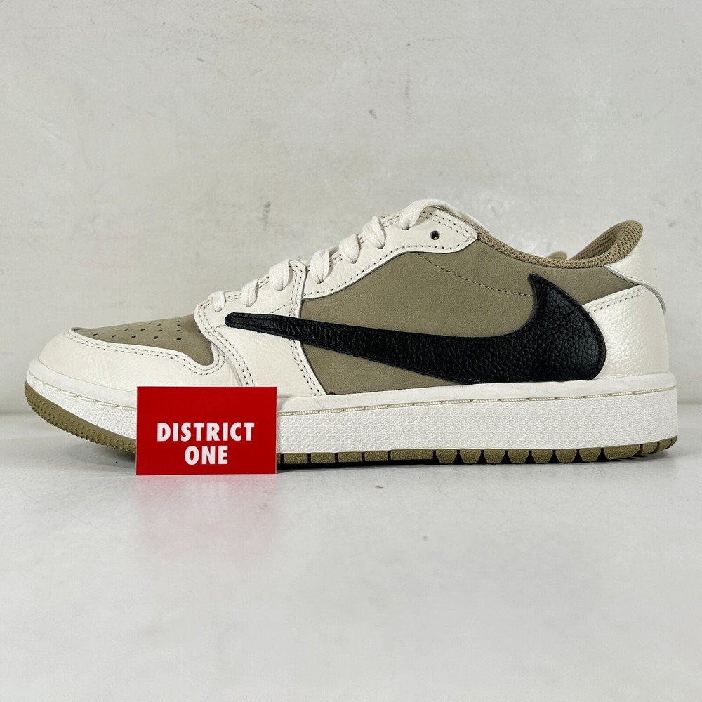 Travis Scott x Air Jordan 1 Low Golf Neutral Olive - Size 7.5 - FZ3124 200