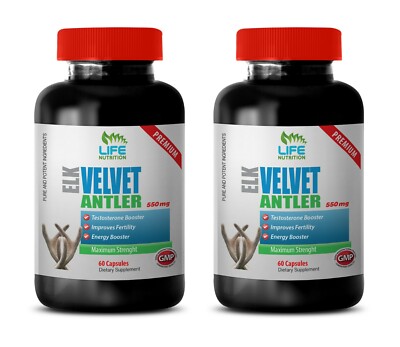 Deer Antler - ELK VELVET ANTLER Extract 550mg - Nettle Root Powder Capsules 2B