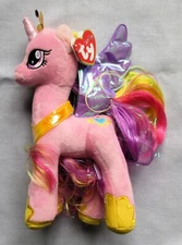 TY Sparkle My Little Pony - PRINCESS CADANCE & CELESTIA  Beanie Pink Unicorn 9"