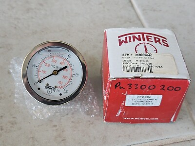 #ad NEW WINTERS MBO3040 2.5quot; 1 4 NPT BTM 0 100 PSI OIL FILLED PRESSURE GAUGE g50 $14.99