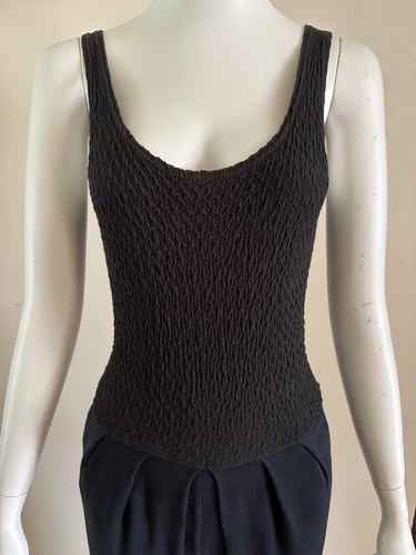 1990s Bettina Riedel NY Stirrup Pant Jumpsuit Romper Pleated Black Catsuit S VTG - Picture 2 of 24