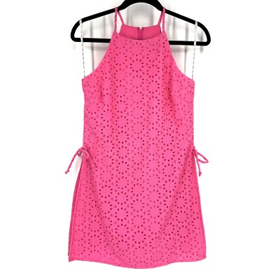 lilly pulitzer pink eyelet dress Shelli - Roxie Garden Party Eyelet  The Islands tiered skirt and pockets Women's Katalina Midi Eyelet Dress