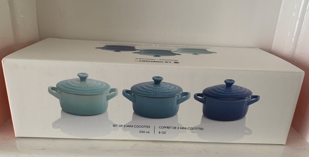 Le Creuset Stoneware Set of 3 Petite Casseroles Cocotte 0.25L