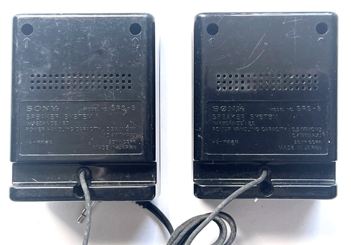 EXCELLENT SONY MINI STEREO SPEAKERS SYSTEM SRS-3 FOR WALKMAN 3.5mm JACK WORKING - Picture 4 of 4