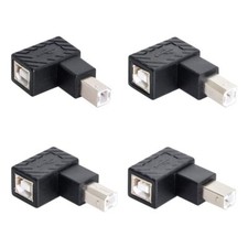 4Pcs USB 2.0 B Male to Female Extension Adapter Horizontal Vertical Angled 90...