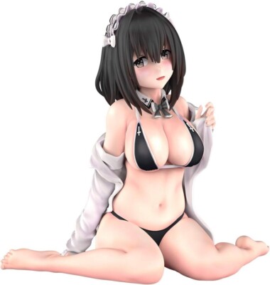 B'full Black Swimsuit Maid PVC Figure 11.8cm