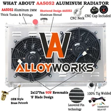 3 Row Radiator Shroud Fan For 1996-2001 Toyota MARK II Chaser JZX100 1JZ-GTE MT