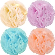 Paquete de 4 esponjas exfoliantes para ba o, esponja de malla para el cuerpo