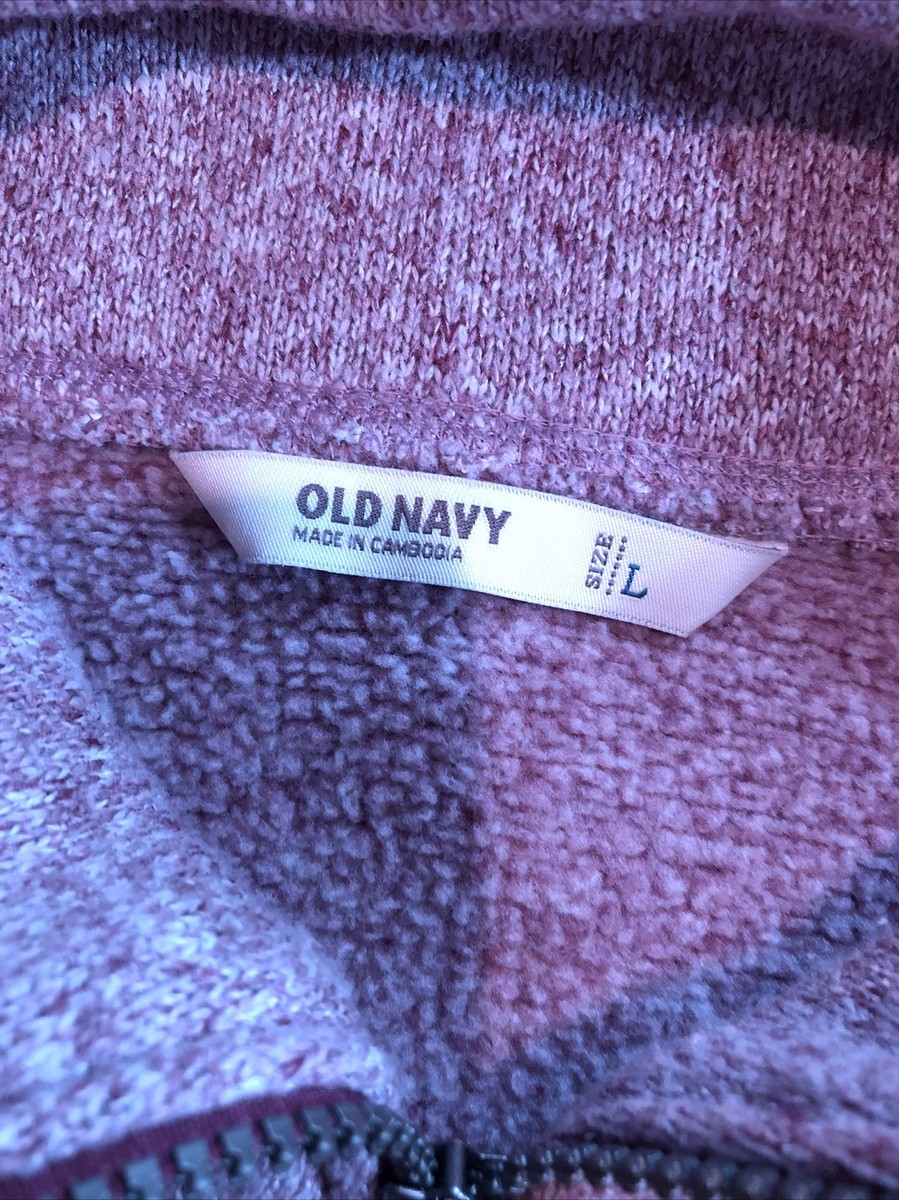 Old Navy Fuchsia Heathered Zip Front - Women's Large - Bust