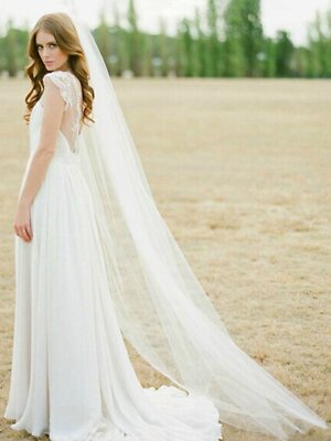 Unsutuo Wedding Veil Comb Bridal Cathedral 1 118 Inch (Pack  display picture 2