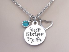 Best Sister Ever Necklace, Gift for Sister, Sister Birthday, Jewelry for Sister