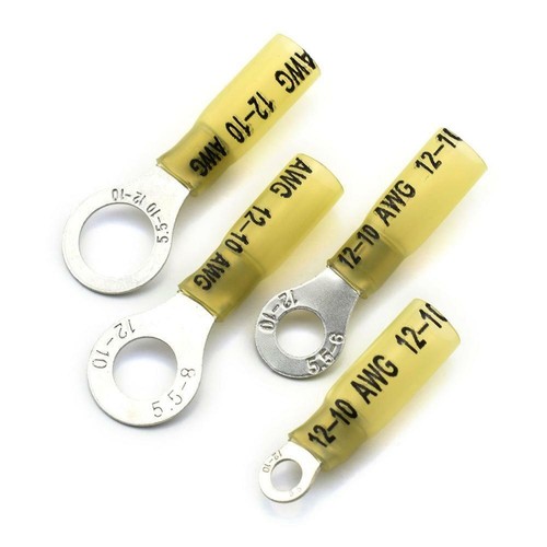 220x Insulated Waterproof Heat Shrink Ring Wire Connector Wiring Crimp Terminals - Foto 4 di 7