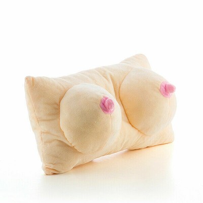 Soft Plush Breast Pillow With Pink Nipples