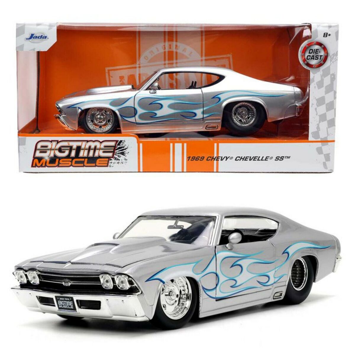 32702) Jada Toys Bigtime Muscle Series: 1969 Chevelle SS (Silver/Flames) 1/24 | eBay 32702) Jada Toys Bigtime Muscle Series: 1969 Chevelle SS (Silver/Flames) 1/24 | eBay