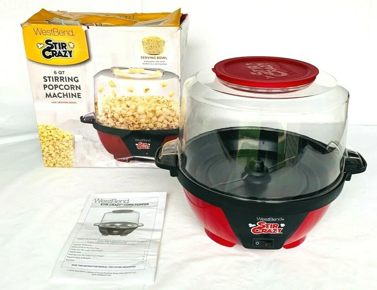 West Bend Stir Crazy Stirring Oil Popcorn Machine with Serving