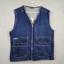 Vintage Gitano Denim Vest Womens 2xl Xxl Chore Biker Grunge Retro Boxy 90s Y2k