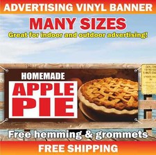 HOMEMADE APPLE PIE Advertising Banner Vinyl Mesh Sign warm fresh fried delicious