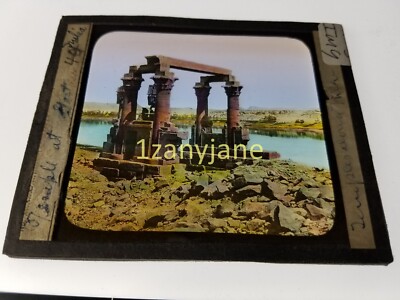 IMY HISTORIC Magic Lantern GLASS Slide TEMPLE ON WATERFRONT
