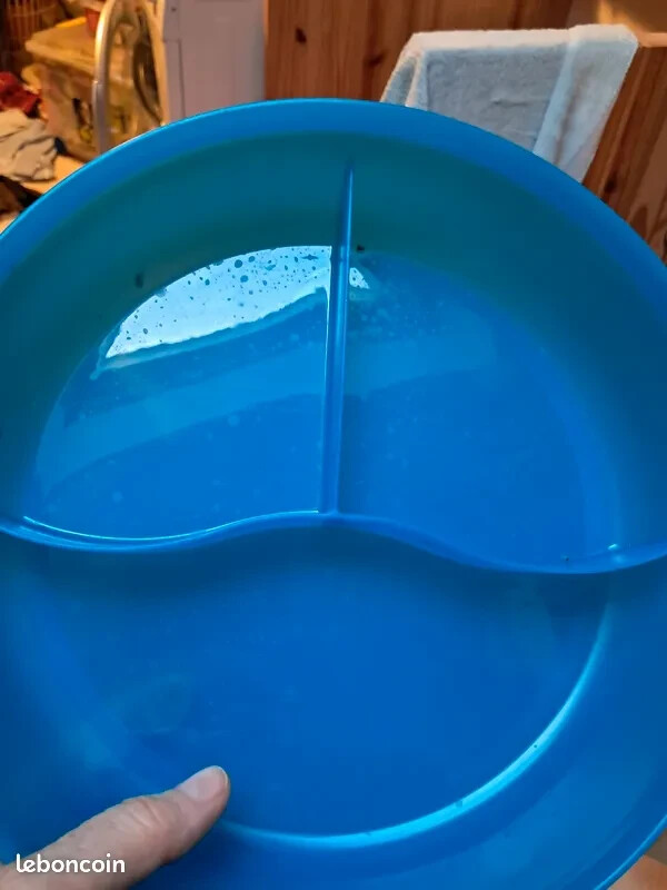 Assiette 3 compartiments Tupperware Crystalwave 1,9 L bleu pour micro-ondes - 3