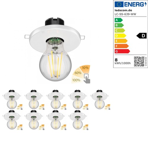 3 Pièces Led Plafonnier Elektra Porcelaine Or Incl. E27 Tête Miroir