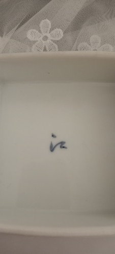 Vintage Gump’s Blue & White Pedestal Bowl Dancing Buddha Made In Japan - Picture 7 of 14