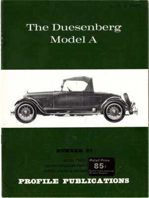 The Duesenberg Model A Profile Publication Number 57, 1960's