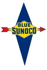 Blue SUNOCO Gasoline Diamond Shaped DIECUT NEW Sign 40" Tall USA STEEL