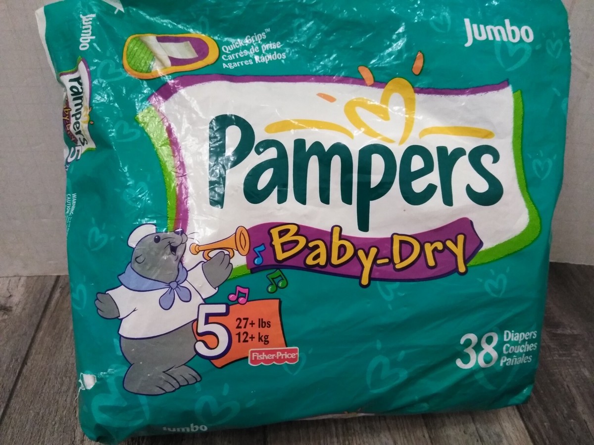 Pampers Baby Dry 2001 Diapers Fisher Price characters JUMBO #5  (13/COUNT)