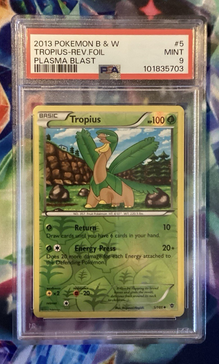 PSA 9 MINT - Tropius 5 (Rev.Holo) - Pokemon 2013 B&W Plasma Blast - LOW POP