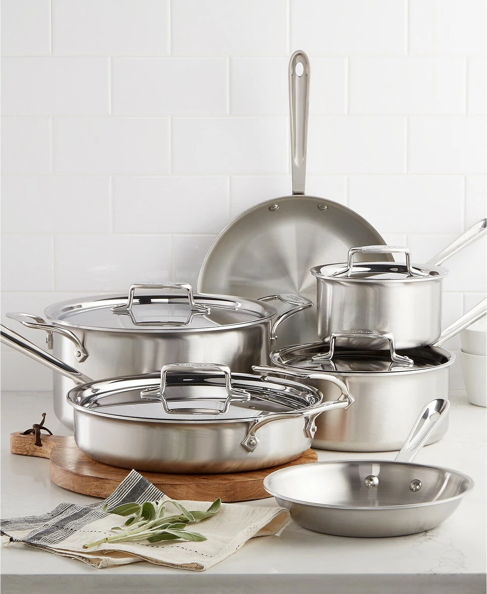 All-Clad D5 Brushed Stainless Steel 10-Pc. Cookware Set Brand New