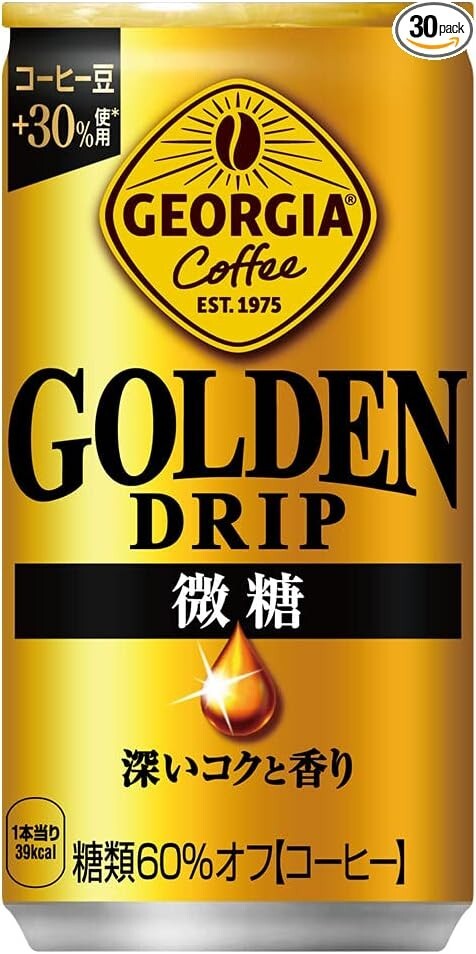 Coca-Cola Georgia Golden Drip Fine Sugar 185g can x 30 Coffee From
