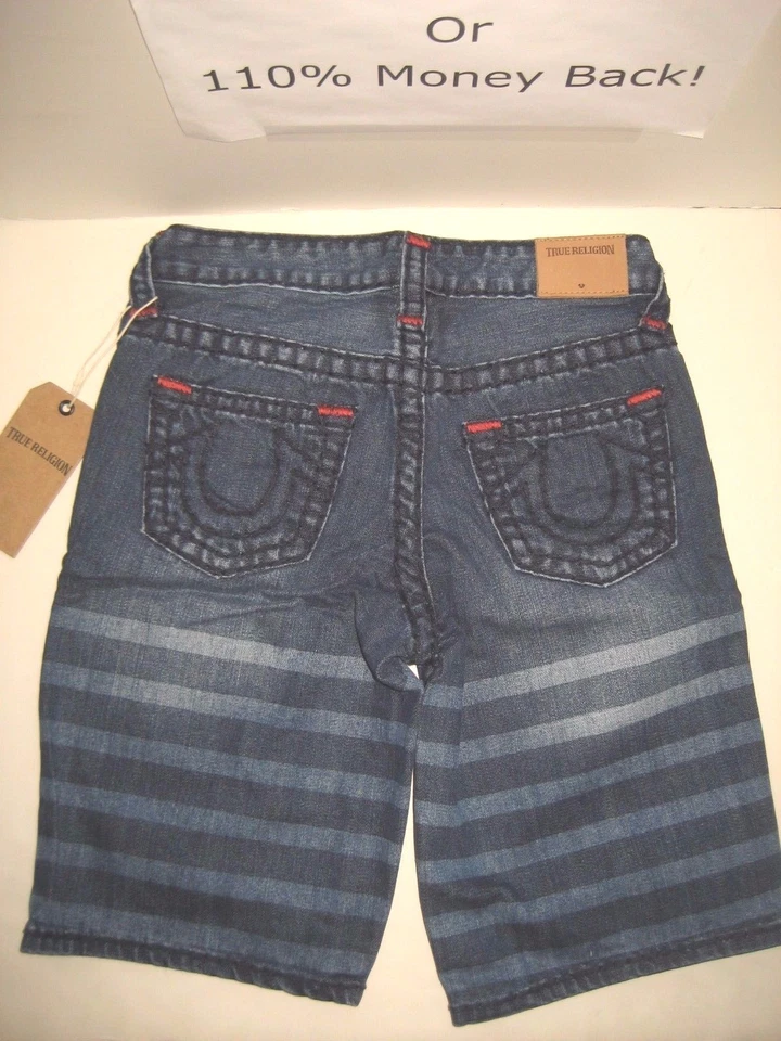 $89 NEW True Religion Brand Jeans Big Kids Boys 10-12 Geno Super T Denim Shorts - Image 3 of 4