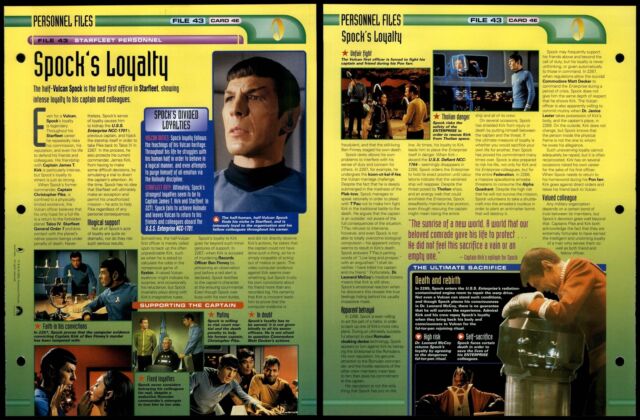 Spock's Loyalty - Starfleet Personnel - Star Trek Fact File Page
