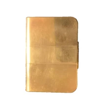 Vintage Powder Compact French Letheric 14K Gold Plated Duo Wells #225