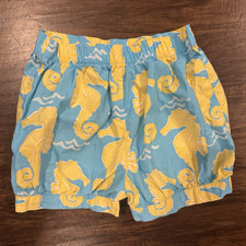 Kelly's Kids Blue  Yellow Seahorse Sea Life Swim Trunks Bottoms Size 4-5