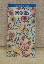 1999 Leisure Arts EMBROIDERY STITCHES AT-A-GLANCE Laminated Pocket Guide - EUC